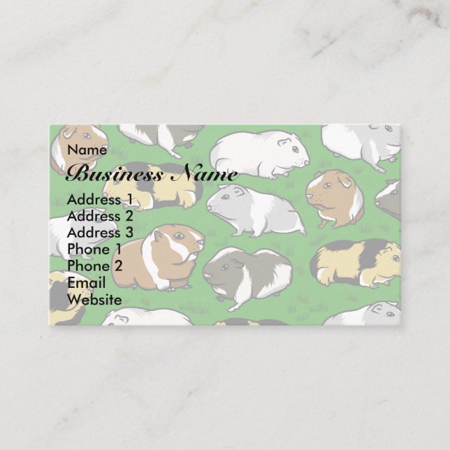 Guinea pig pattern business card (Front)