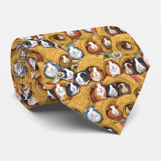 Guinea Pig Pattern for Animal Lovers Tie (Rolled)