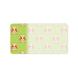 Guinea Pig Pattern, on Green. Label