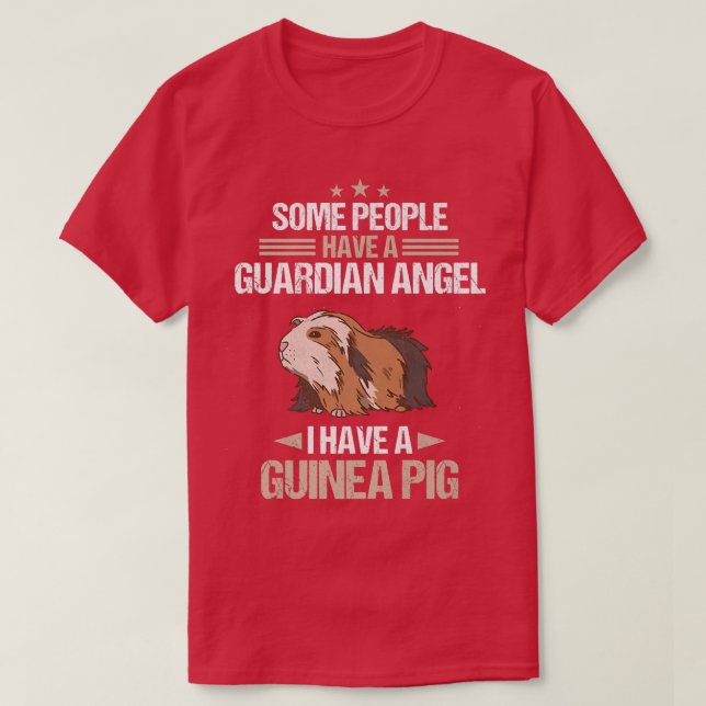 Guinea Pig Pet Peruvian Sheba guardian angel Premi T-Shirt (Design Front)