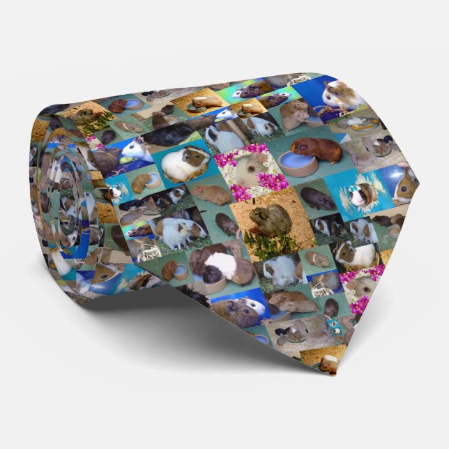 Guinea Pig Photo Collage, Necktie (Rolled)