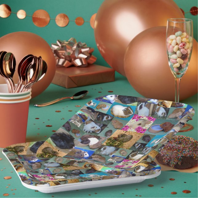 Guinea Pig Photo Collage,  Paper Plate (Multi)