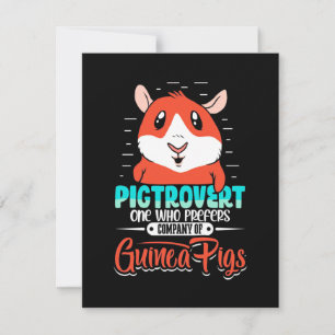 Guinea Pig Pigtrovert One Who Prefers Thank You Card