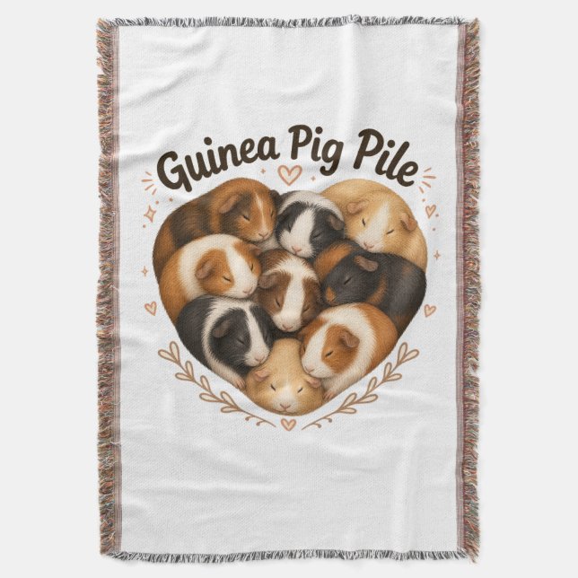 Guinea Pig Pile Throw Blanket (Front Vertical)
