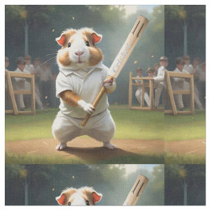 Guinea Pig Playing Cricket, Fabric
