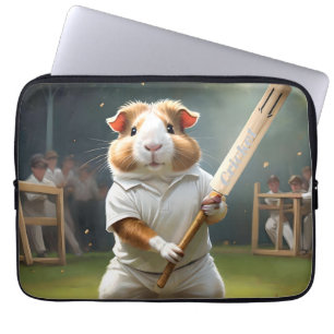 Guinea Pig Playing Cricket, Laptop Sleeve