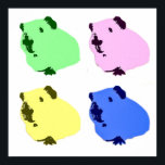 Guinea pig pop art effect poster<br><div class="desc">Four of Hector the guinea pig,  all in different colors!</div>