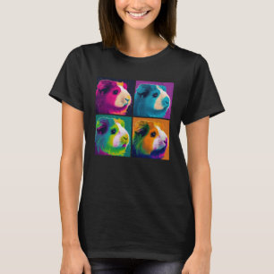 Guinea Pig Pop Illustration Colourful Animal Women T-Shirt