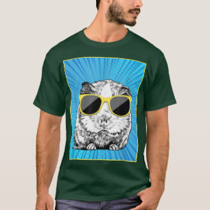 Guinea Pig Portrait Pop Art Animal with Sunglasses T-Shirt