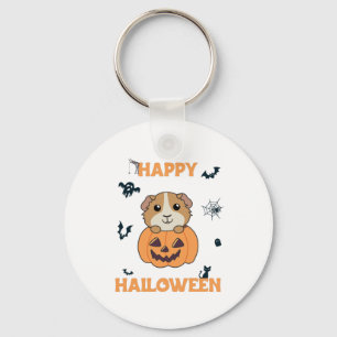 Guinea Pig Pumpkin Sweet Animals Happy Halloween Key Ring