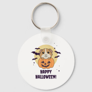 Guinea Pig Pumpkin Sweet Animals Happy Halloween Key Ring
