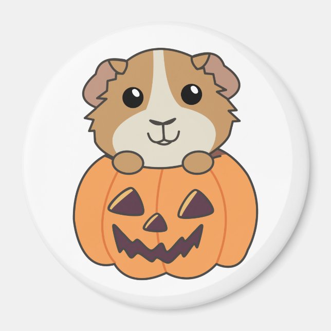 Guinea Pig Pumpkin Sweet Animals Happy Halloween M Magnet (Front)