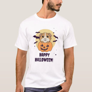 Guinea Pig Pumpkin Sweet Animals Happy Halloween T-Shirt
