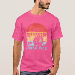 Guinea Pig Retro Vintage Easily Distracted By Guin T-Shirt