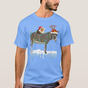 Guinea Pig Riding Mule Reindeer Santa Christmas Li T-Shirt