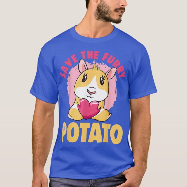 Guinea Pig Save The Furry Potato Mountain Guinea T-Shirt (Front)