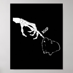 Guinea Pig Scary Skeleton Hand Boop Funny Spooky H Poster