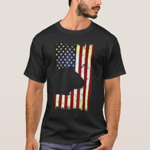 Guinea Pig Silhouette American Flag 4th Of July T-Shirt