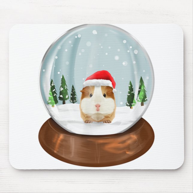 Guinea pig snow globe xmas pjs outfit christmas.pn mouse mat (Front)