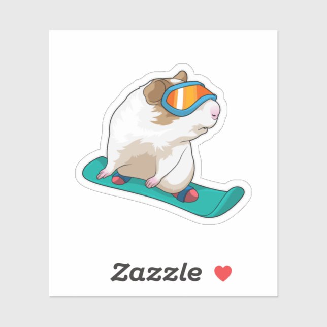 Guinea pig Snowboarder Snowboard (Sheet)