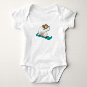 Guinea pig Snowboarder Snowboard Baby Bodysuit
