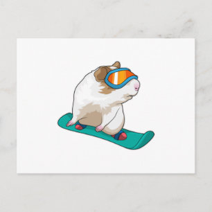 Guinea pig Snowboarder Snowboard Postcard