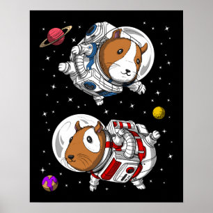Guinea Pig Space Astronauts Poster