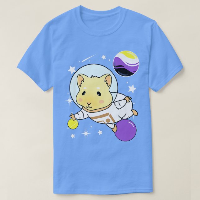 Guinea Pig Space Nonbinary Pride  T-Shirt (Design Front)