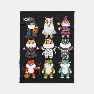 Guinea Pig Spooky Ghost Horror Pumpkin Guinea Pig Fleece Blanket