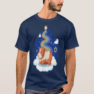 Guinea Pig Standing on a Cloud with Rainbow  T-Shirt