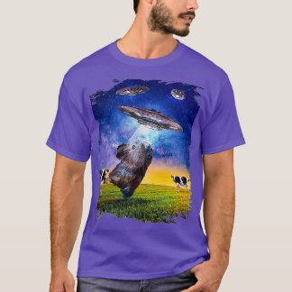 Guinea Pig Ufo Abduction Cute Farm  T-Shirt