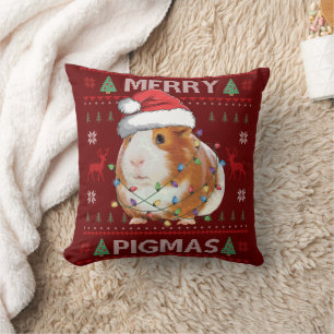 Guinea Pig Ugly Christmas Sweater Merry Pigmas Cushion