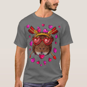 Guinea Pig Valentines Day Animal Heart Glass Love T-Shirt