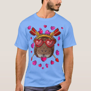 Guinea Pig Valentines Day Animal Heart Glass Love T-Shirt