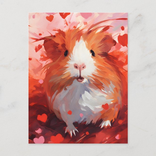 Guinea Pig Valentine's day  Postcard (Front)