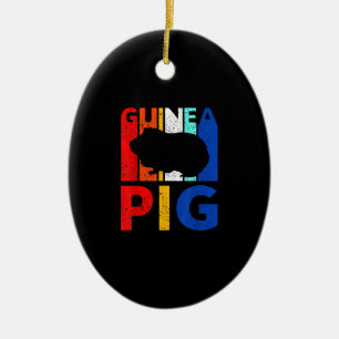 Guinea Pig - Vintage I Love My Guinea Pig Ceramic Tree Decoration