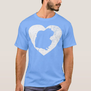 Guinea pig Vintage White Heart Animal Lover Valent T-Shirt