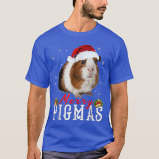 Guinea Pig Wearing Santa Hat Snowflake Decoration T-Shirt