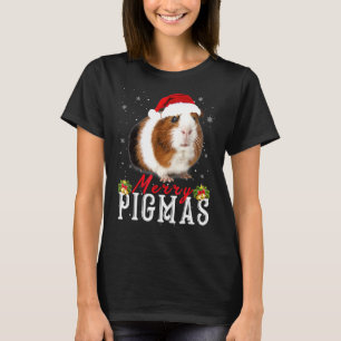 Guinea Pig Wearing Santa Hat Snowflake Decoration  T-Shirt