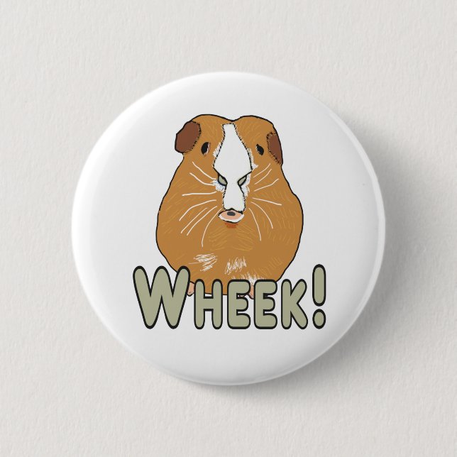 Guinea Pig Wheek 6 Cm Round Badge (Front)