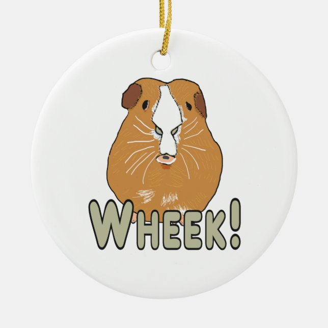 Guinea Pig Wheek Ceramic Tree Decoration (Front)