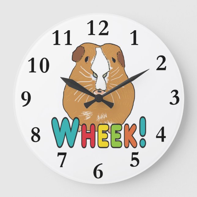 Guinea Pig Wheek Large Clock (Front)