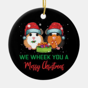 Guinea Pig Wheek You A Merry Christmas Ceramic Tree Decoration