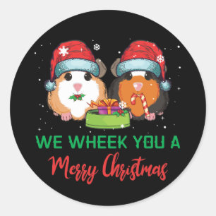 Guinea Pig Wheek You A Merry Christmas Classic Round Sticker