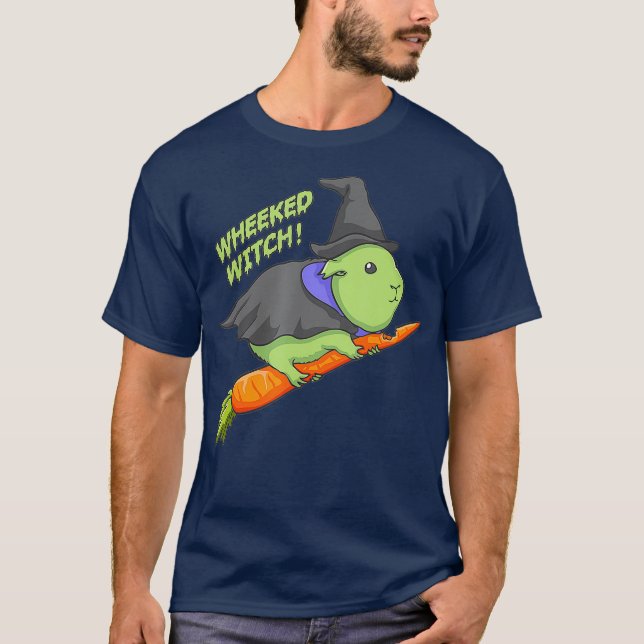 Guinea Pig Wheeked Witch Halloween T-Shirt (Front)