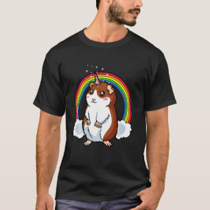 Guinea Pig White Unicorn Mystical Horse Horn Roden T-Shirt