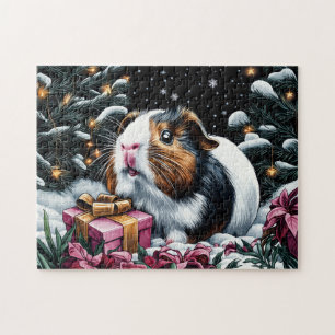 Guinea Pig with Christmas Gifts Jigsaw Puzzle