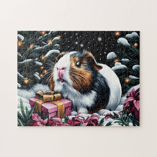 Guinea Pig with Christmas Gifts Jigsaw Puzzle (Horizontal)