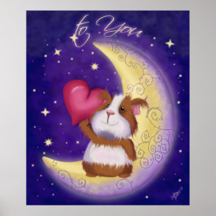 guinea pig with heart poster