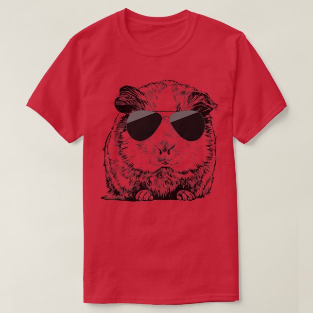 Guinea Pig with Sunglasses  T-Shirt (Design Front)